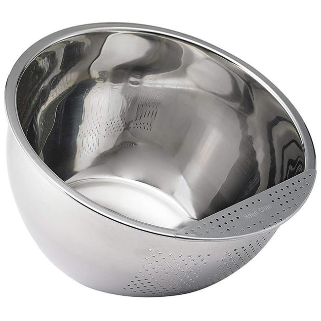 Helens Asian Kitchen  9 x 5 in. Asian Kitchen Utensils Rice Washing Bowl, Stainless Steel