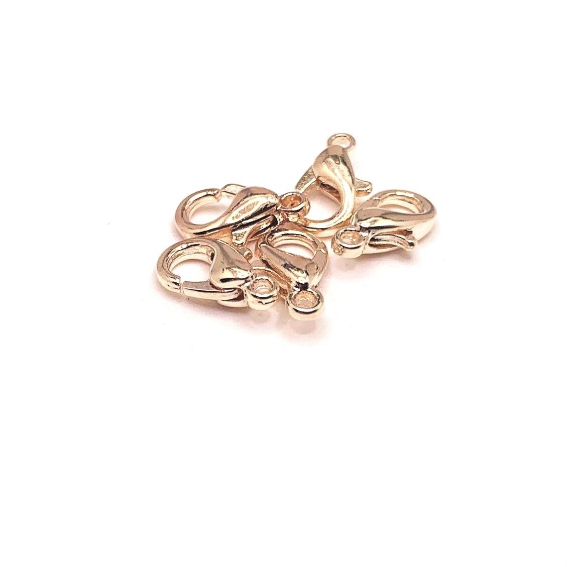 100 or 500 Pieces: 6 x 10 mm Light Rose Gold Plated Lobster Claw Clasps