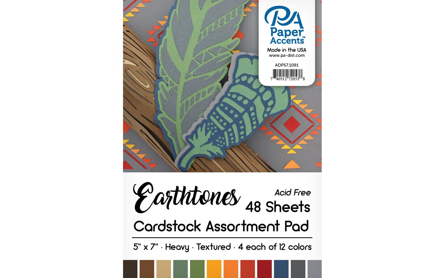 Cardstock Pad 5x7 48pc Earthtone Assortment