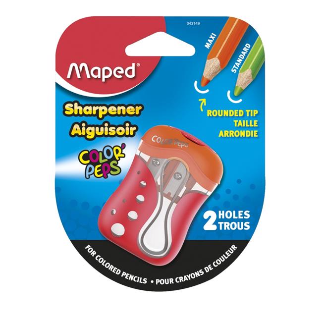 Maped Color Peps 2-Hole Colored Pencil Sharpener, Assorted Color