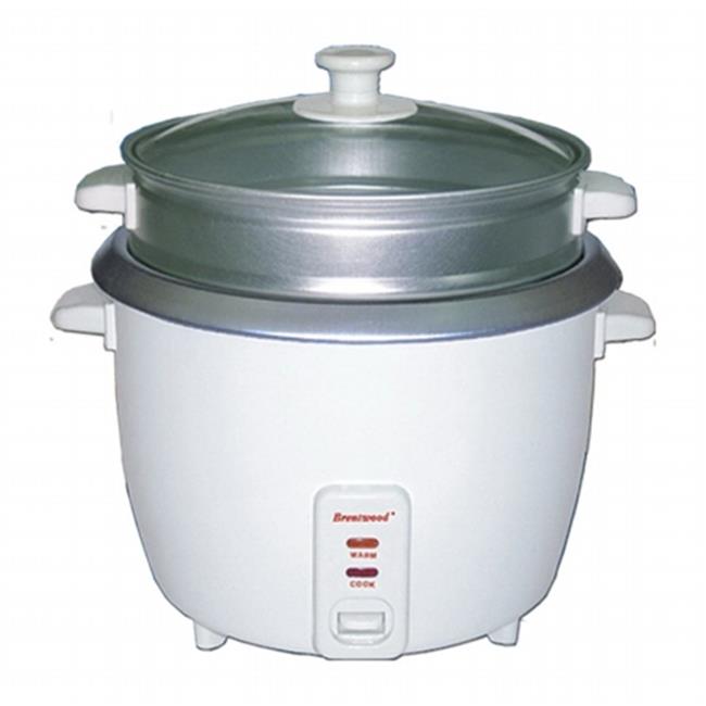 Brentwood 5 Cup - 1.0 Liter - Rice Cooker with Steamer - White Body