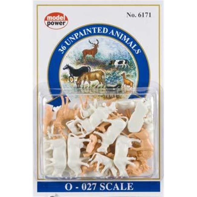 Model Power 36 Piece O Scale Unpainted Animals Figures