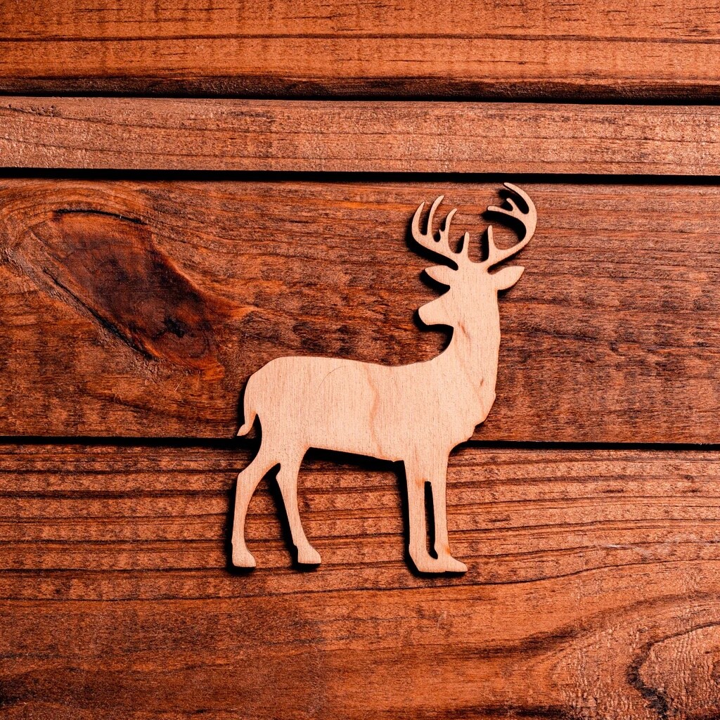 5 in. Unfinished Laser Cut Wooden Deer