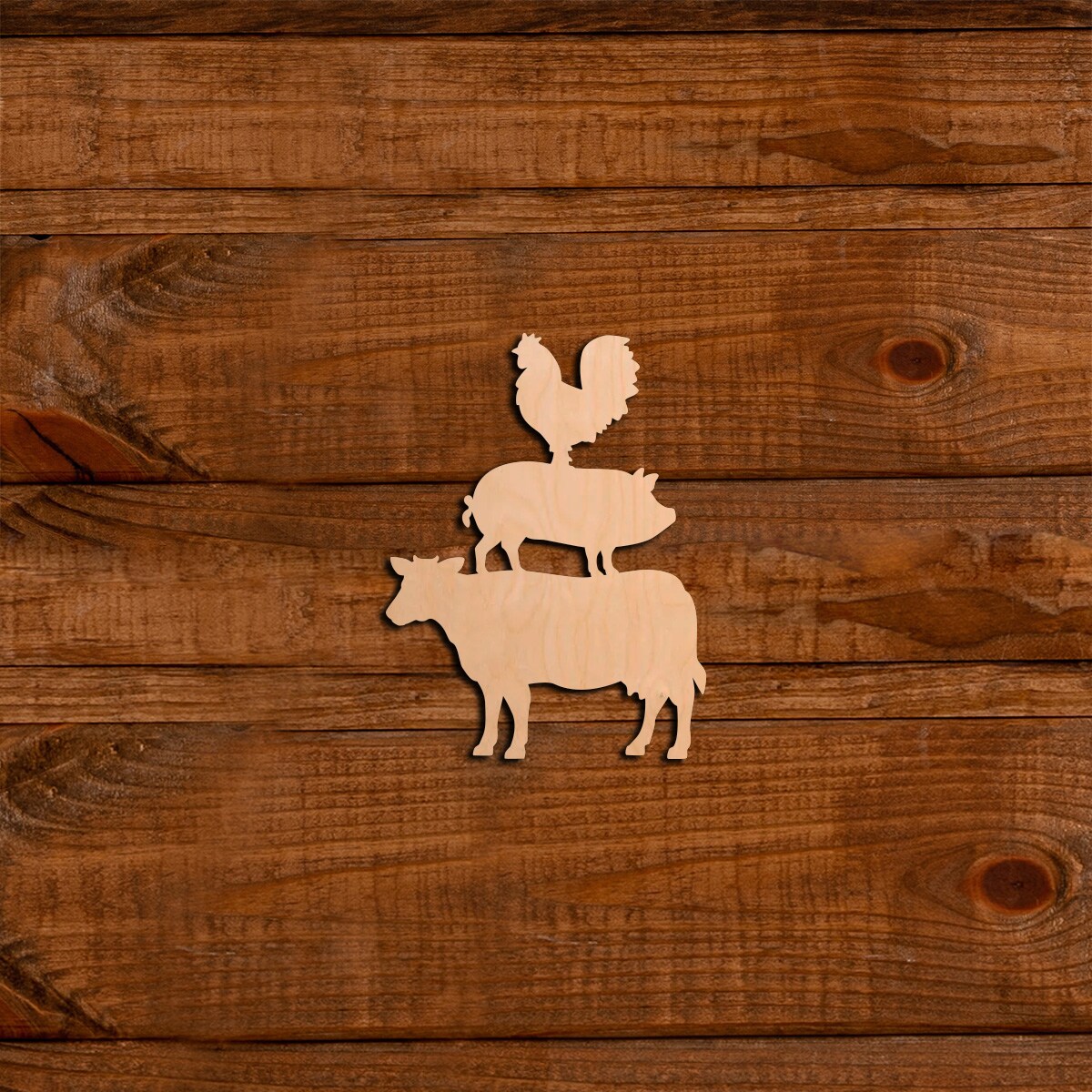 10 in. Unfinished Laser Stacked Animals