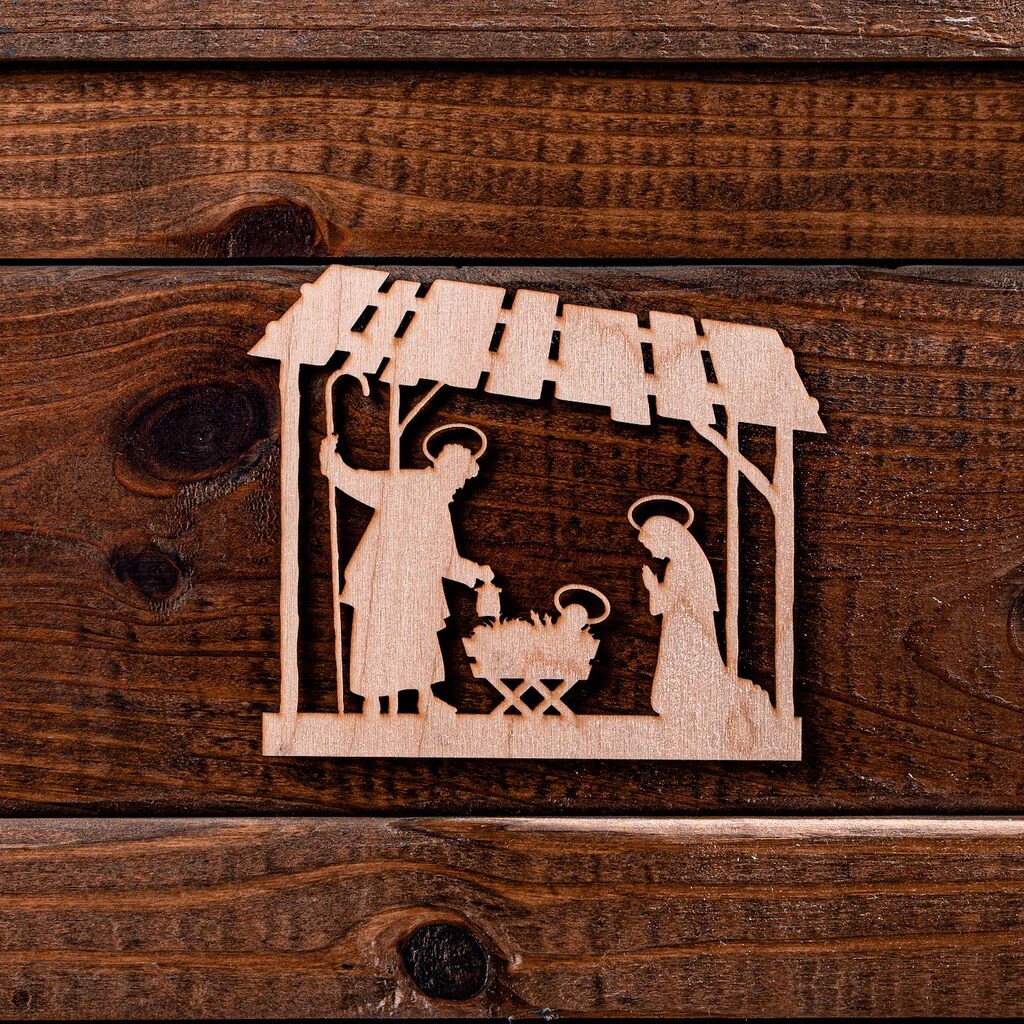 6 in. Unfinished Laser Nativty