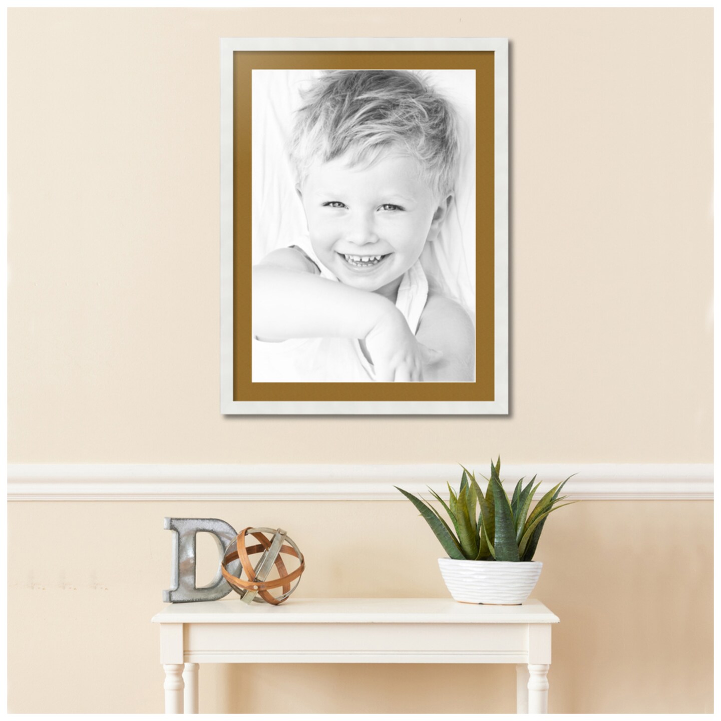 ArtToFrames 24x32" Matted Picture Frame with 20x28" Single Mat Photo Opening Framed in 1.25" White and 2" Mat (FWM-3966-24x32)