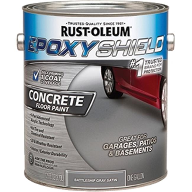 RustOleum Corp 225380 1 Gallon Battleship Gray Epoxyshield One Part Concrete Floor Paint
