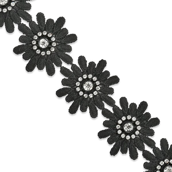 5 Yards of Krystal Rhinestone Daisy Flower Trim | 5 yard cut