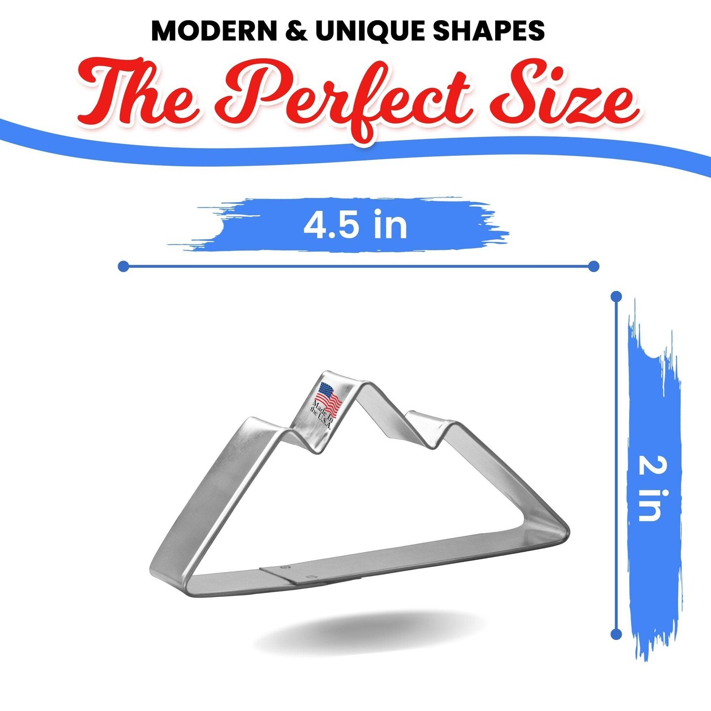 Mountain Cookie Cutter 4.5 in, CookieCutter.com, Tin Plated Steel, Handmade in the USA
