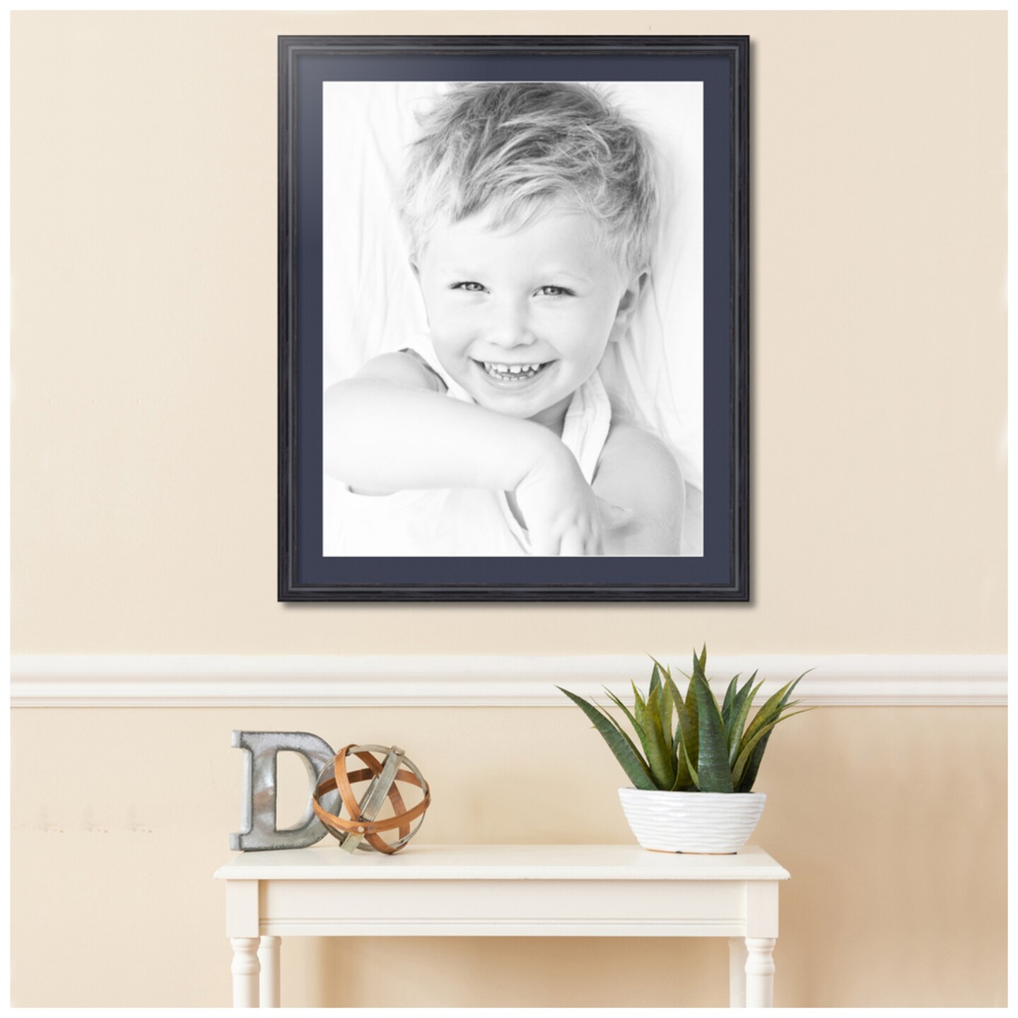 ArtToFrames 28x34&#x22; Matted Picture Frame with 24x30&#x22; Single Mat Photo Opening Framed in 1.25&#x22; Black and 2&#x22; Mat (FWM-4083-28x34)