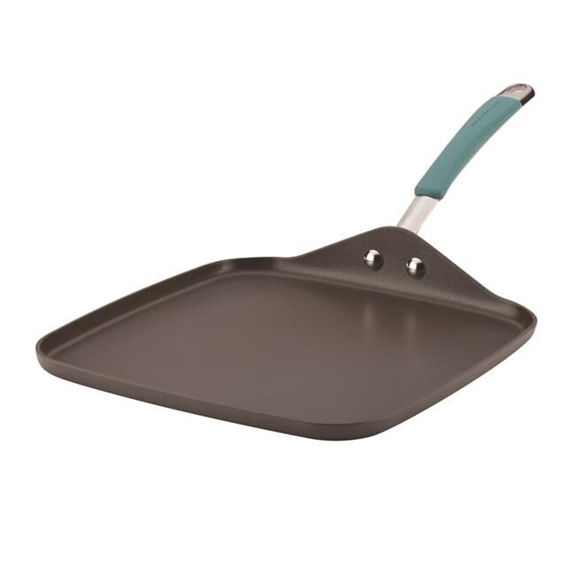 Rachael Ray 87659 Cucina Hard-Anodized Nonstick Shallow Square Griddle with  Handle, Gray  Agave Blue 11 in. Michaels