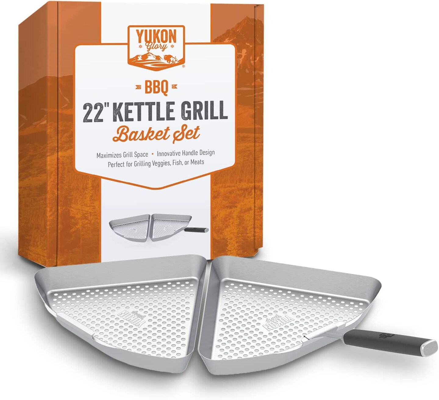 Yukon Glory Kettle Grill Basket Set 22&#x22;