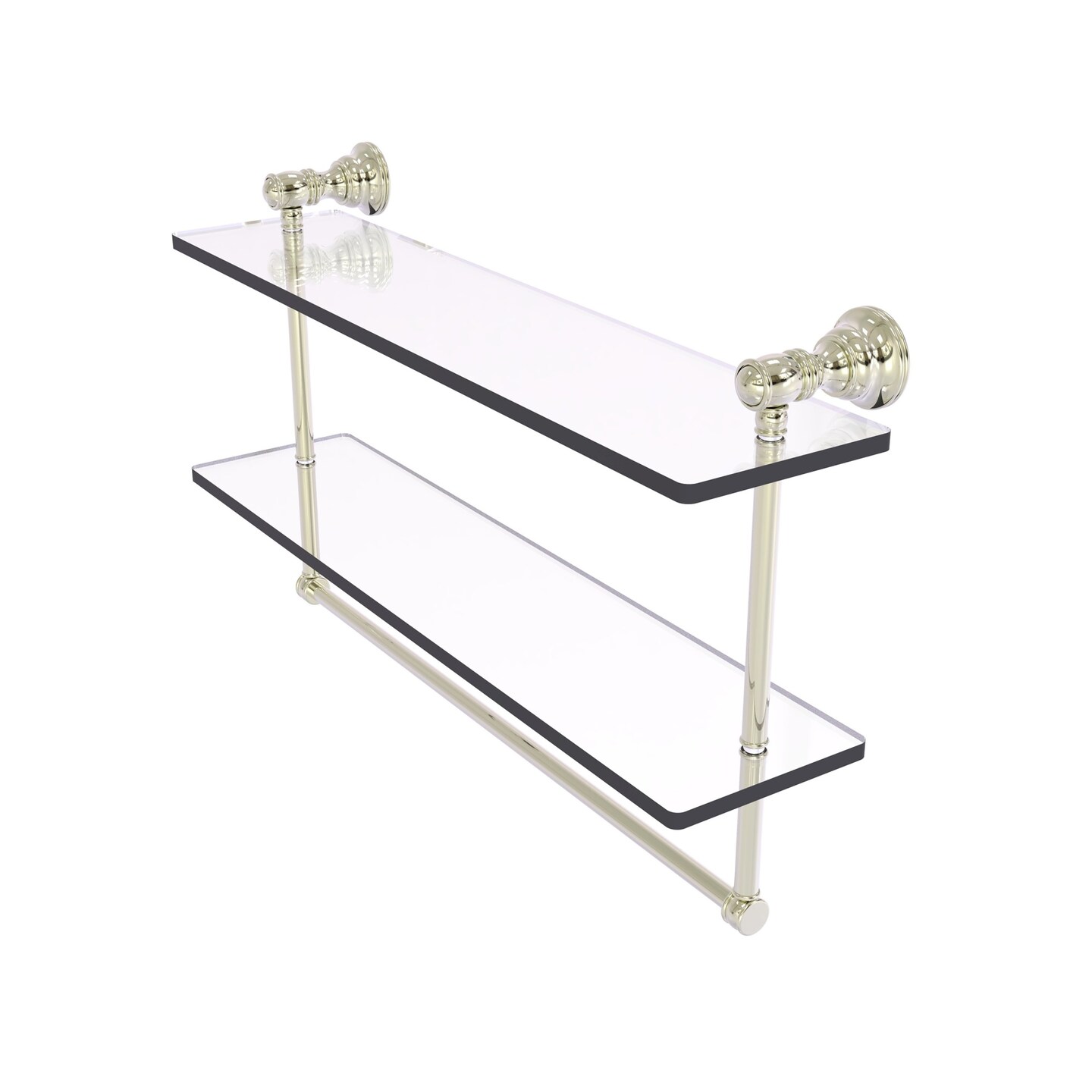 Carolina Collection 22 Inch Double Glass Shelf with Towel Bar Polished Nickel Michaels