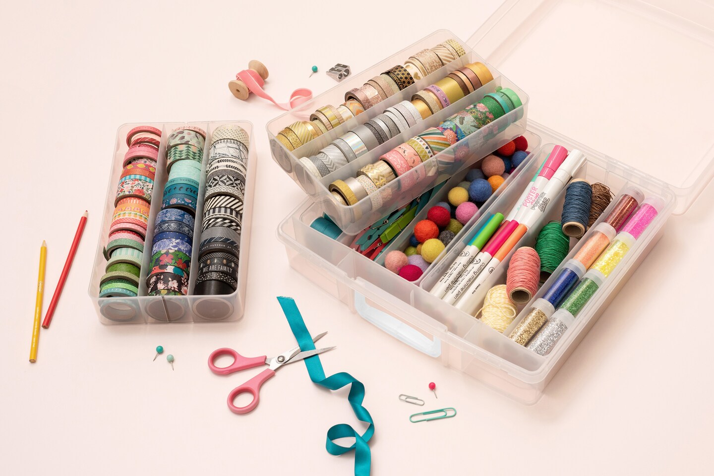 We R Washi Translucent Plastic Storage Bin-14"X13"X4.375" Case