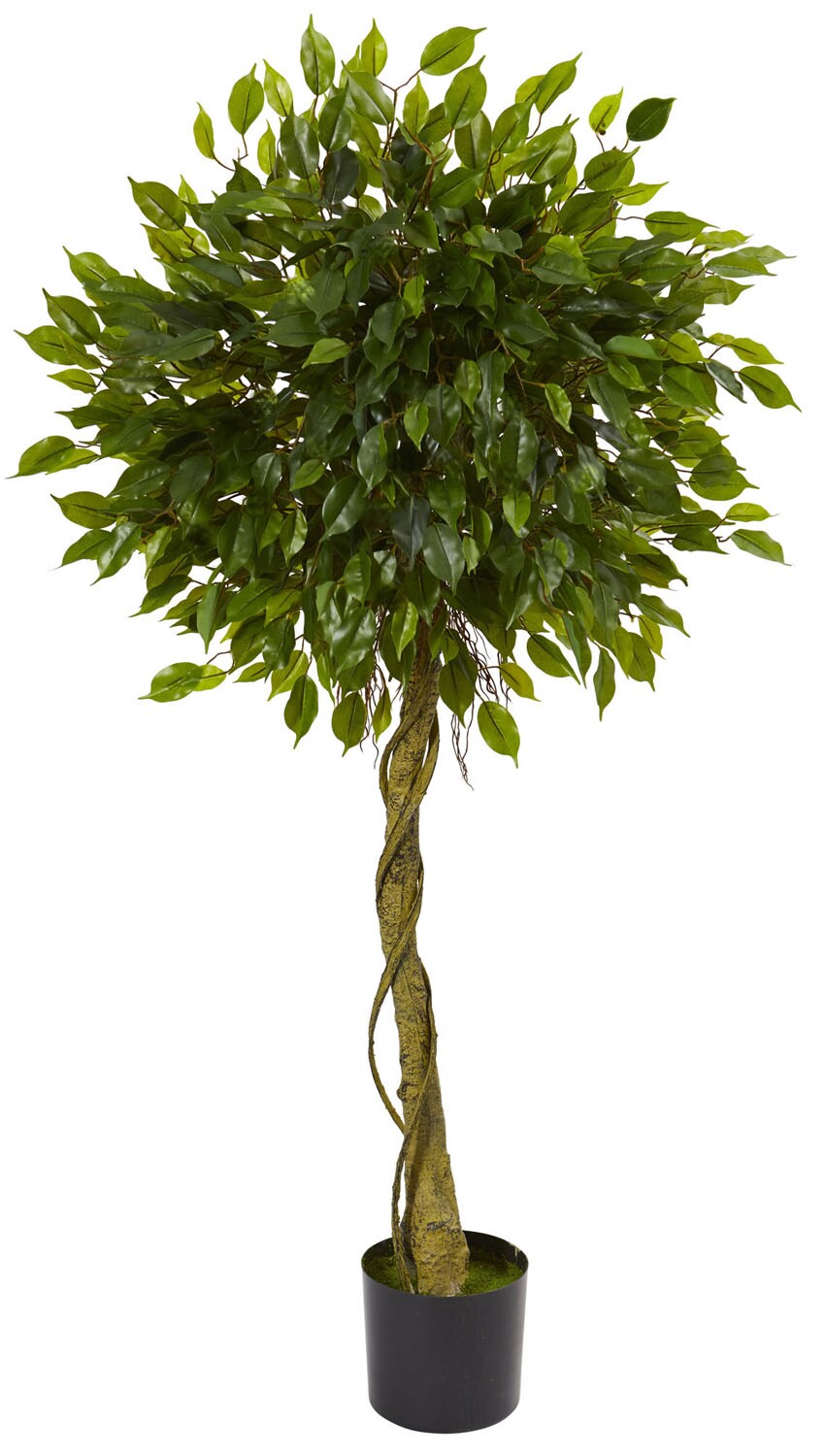 Nearly Natural Indoor/Outdoor 5' Ficus Artificial Topiary Tree, UV ...