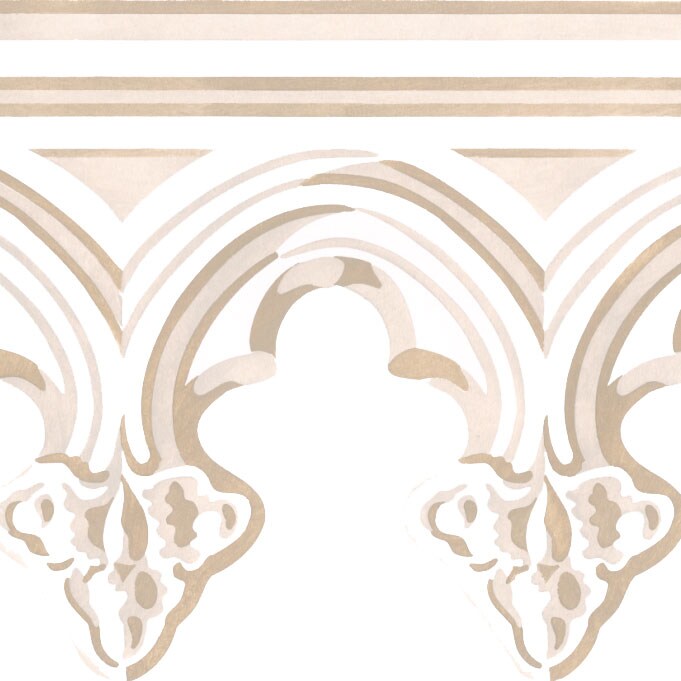 Gothic Molding Wall Stencil | 3291 by Designer Stencils | Pattern Stencils | Reusable Stencils for Painting | Safe &#x26; Reusable Template for Wall Decor | Try This Stencil Instead of a Wallpaper | Easy to Use &#x26; Clean Art Stencil Pattern