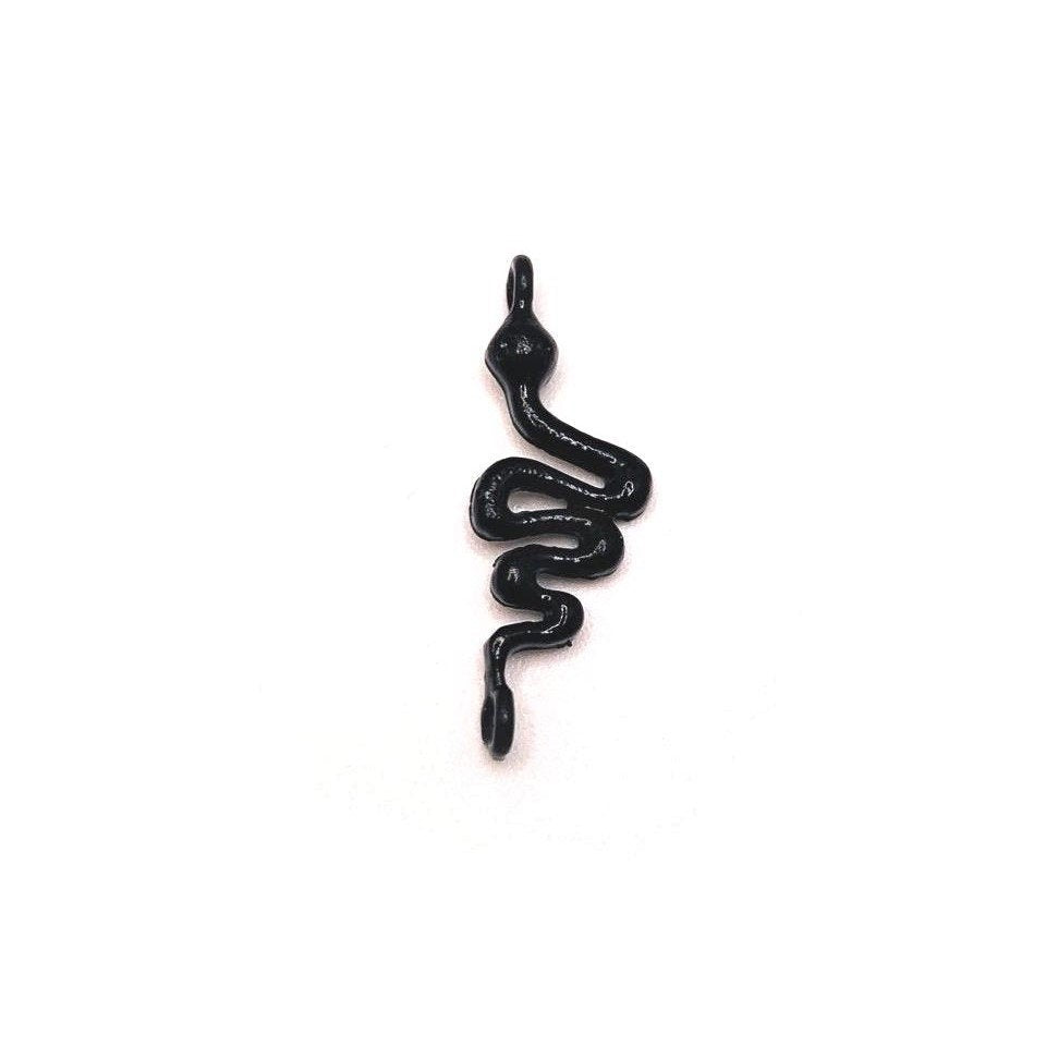 4 or 20 Pieces: Black Snake Connector Charms
