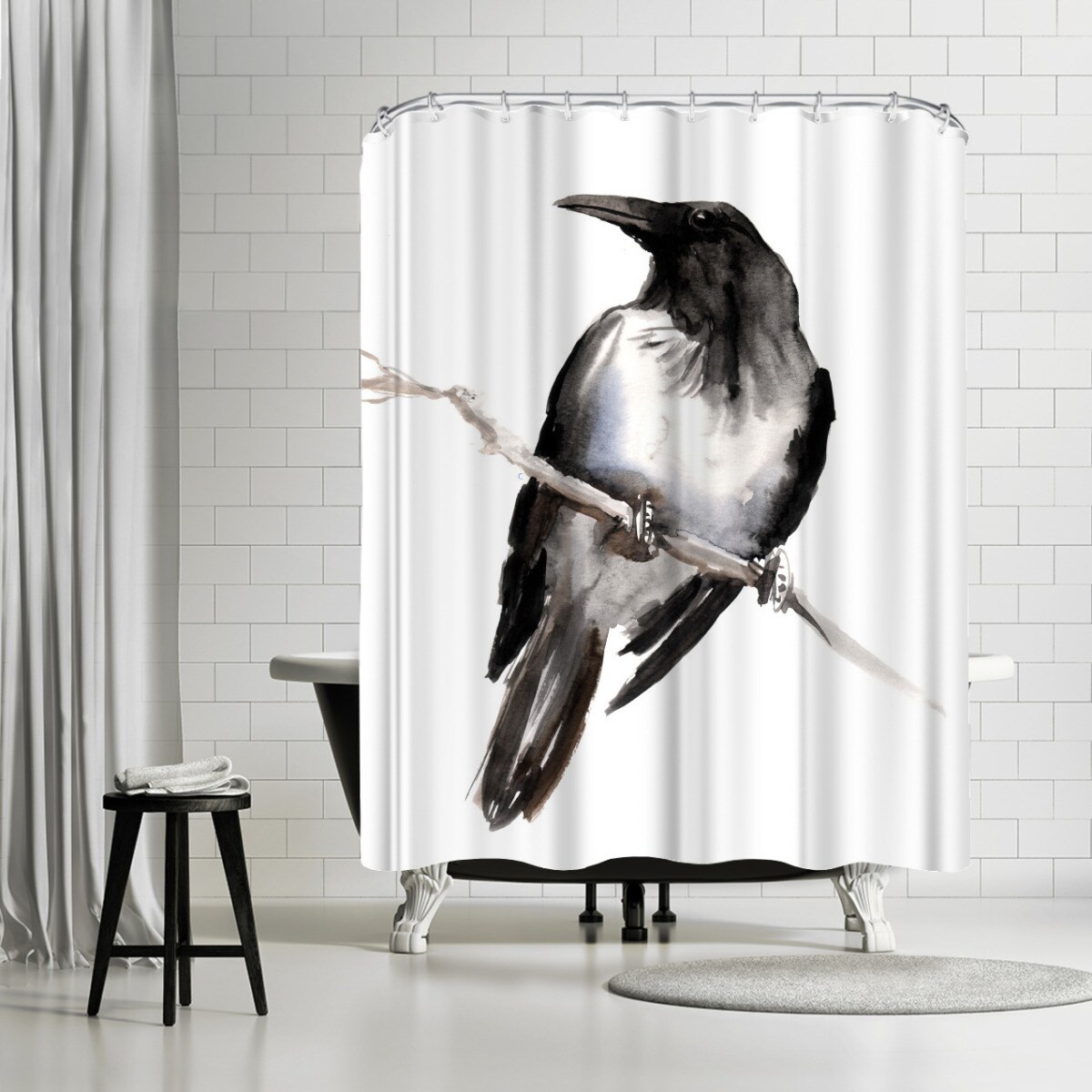 Hooded Crow 3 by Suren Nersisyan Shower Curtain 71" x 74" Michaels