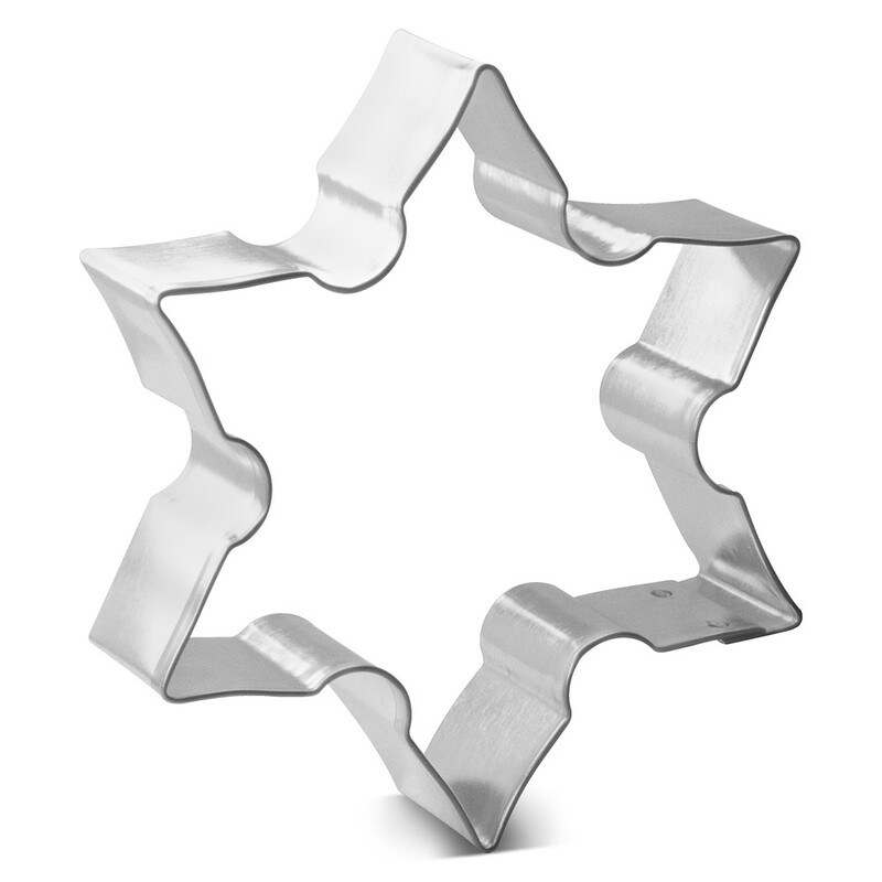 Snowflake Ninja Star Cookie Cutter 3.5 in, CookieCutter.com, Tin Plated Steel, Handmade in the USA
