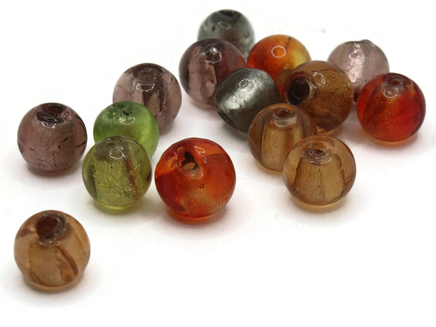 15 9mm to 10mm Mixed Color Round Lampwork Glass Beads Michaels