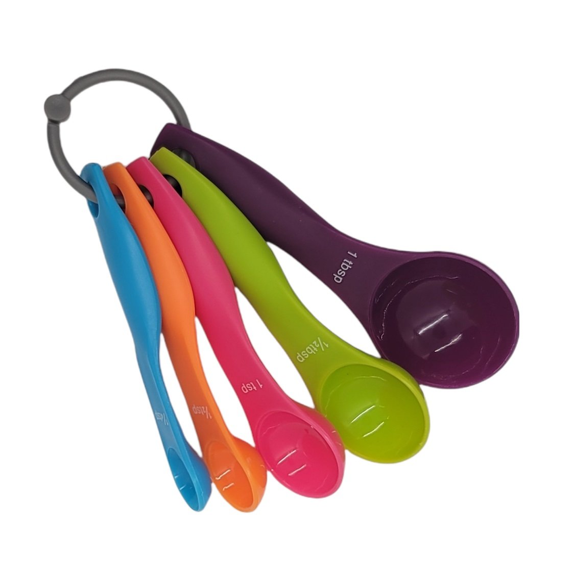 Handy Housewares 5 Piece Colorful Plastic Nesting Measuring Spoon