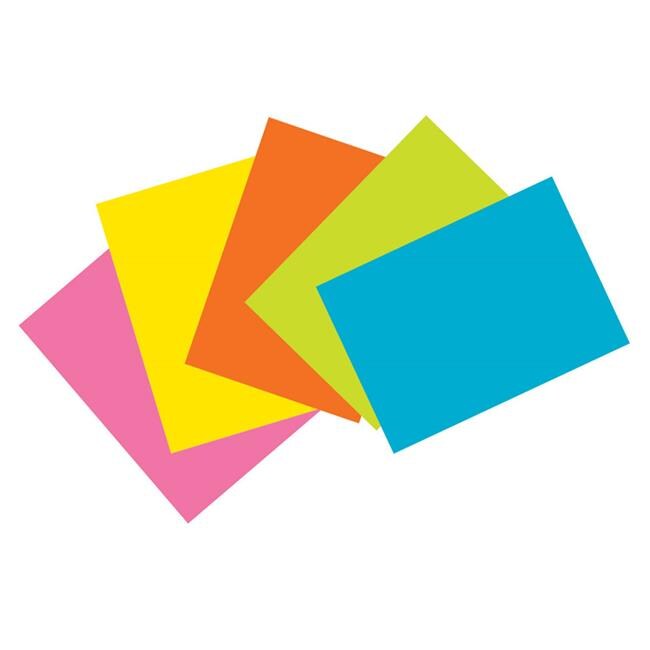 Pacon Super Bright Index Cards Unrule - 4 x 6 in. - Pack of 6