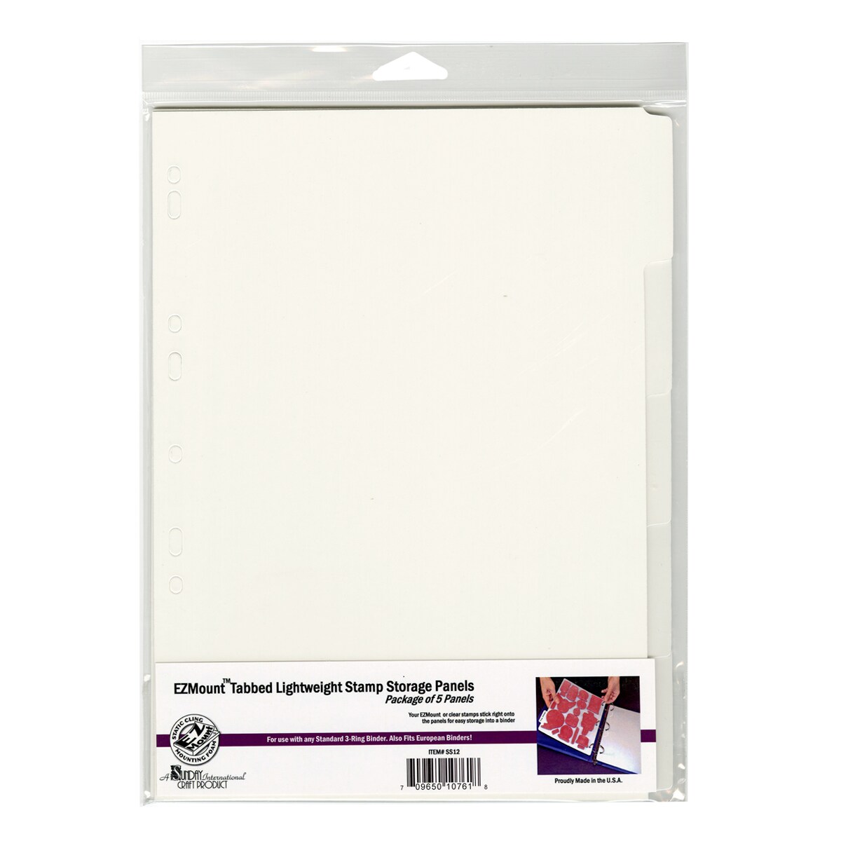EZMount Tabbed Lightweight Stamp Storage Panels 5/Pkg-8.25"X11.75"