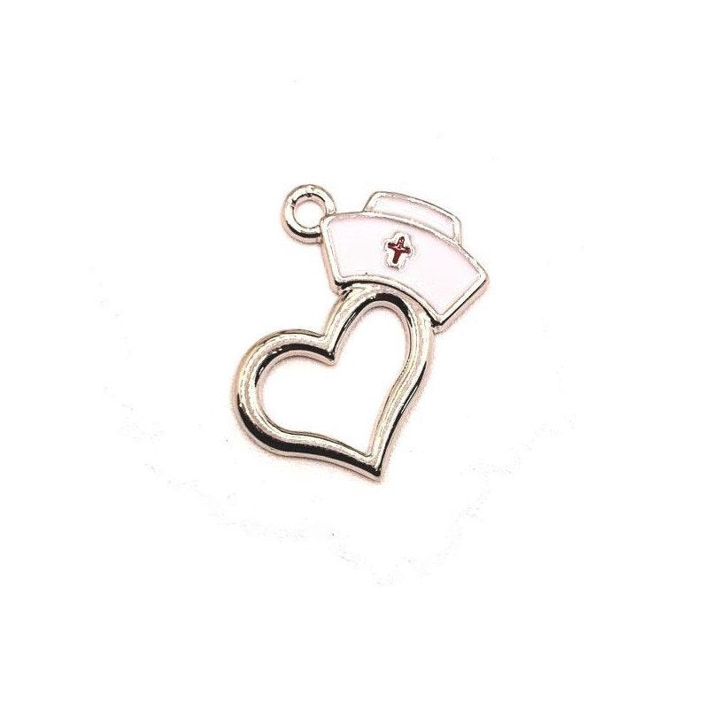 Silver RN Nurse Caduceus Charms – Bulk 4, 20, Or 50 Pcs – Alloy – US Seller AS460