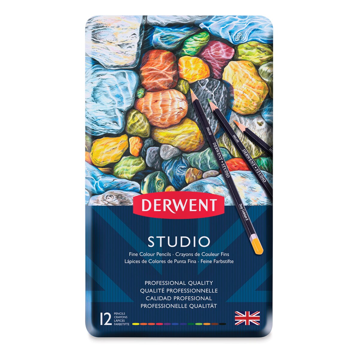 Derwent Studio Colored Pencil Set - Assorted Colors, Tin Box, Set of 12