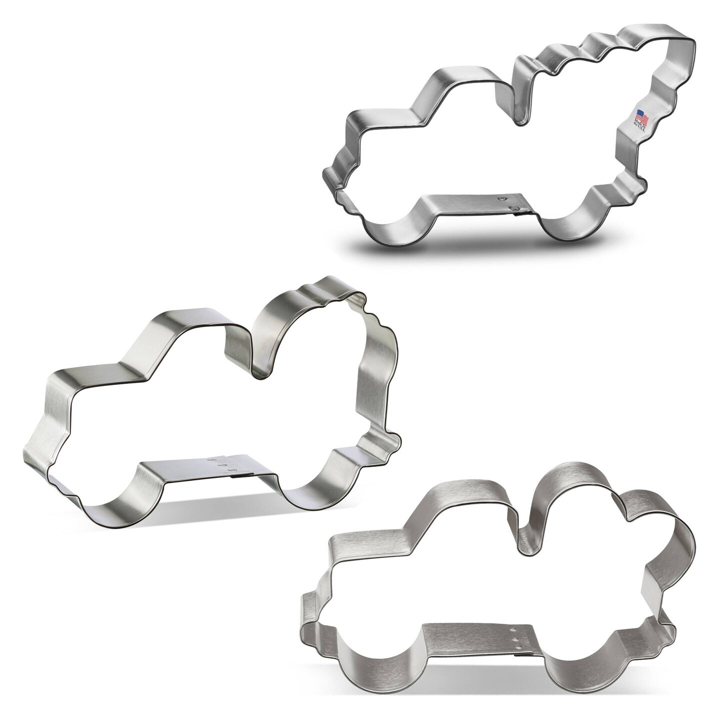 CookieCutter.com Holiday Truck Cookie Cutter 3 Piece Set, Truck with Tree, Pumpkin, Heart, USA