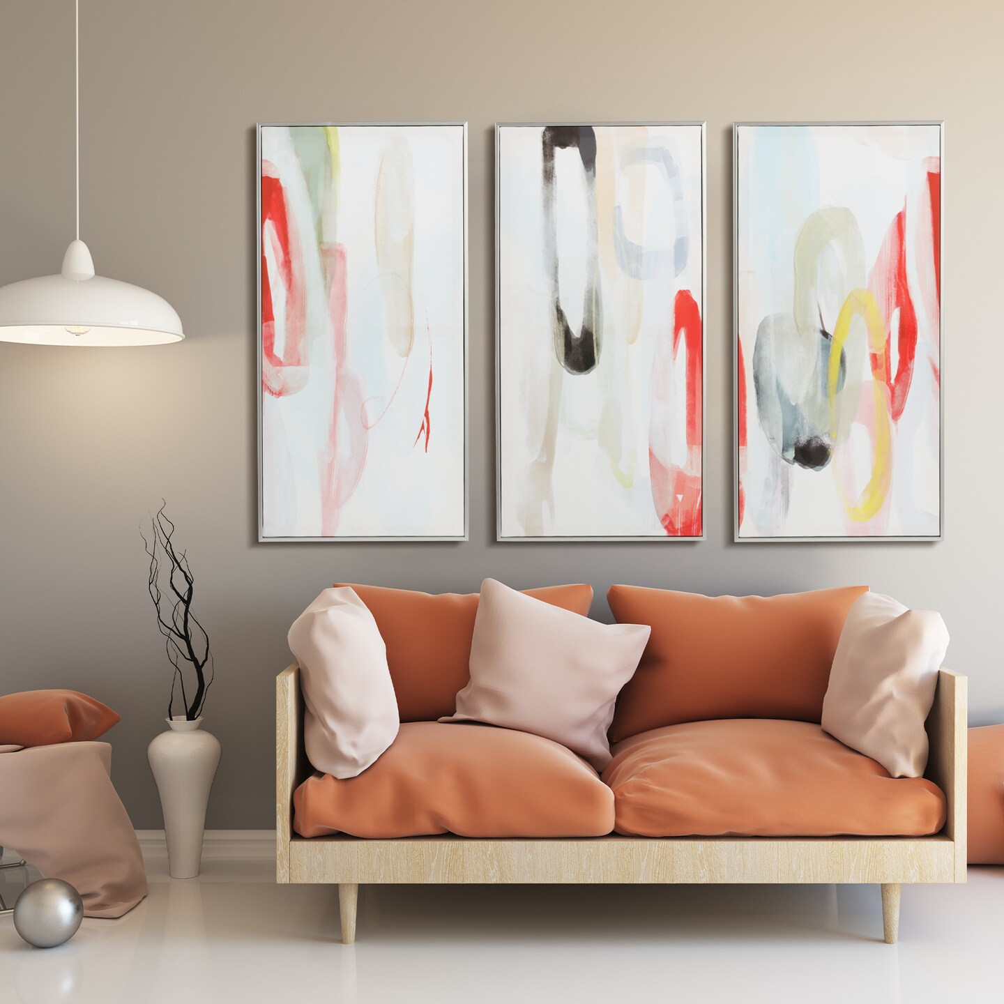 Minimalist Abstract Wall Decor Canvas Wall Art 3 Piece Framed Wall Art