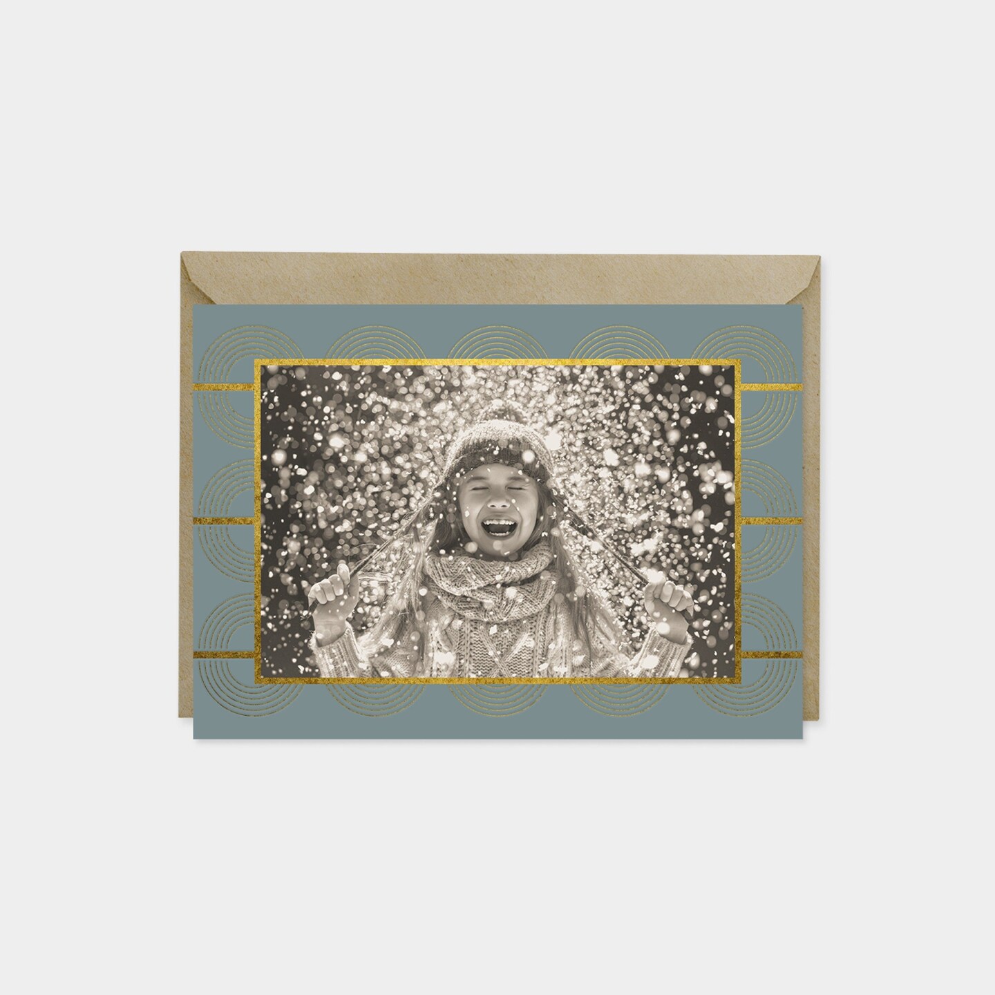 Holiday Photo Card, Elegant Art Deco