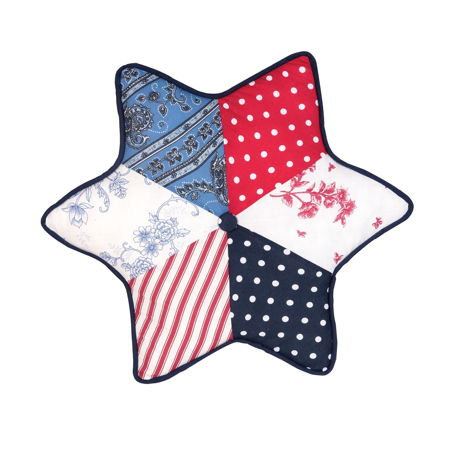 18&#x22; x 18&#x22; Star Shaped Patriotic 4th of July Square Throw Pillow Large Americana Decorative