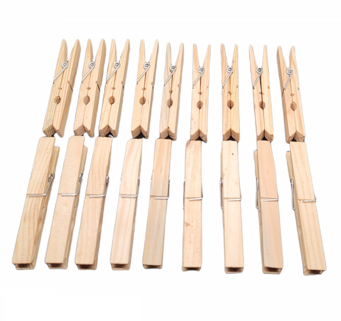 Handy Housewares 18-Piece Large 3.75&#x22; Long Wooden Clothespins, Great Wood Spring Clips for Everyday Clothes Hanging, Laundry, Towels, Crafts