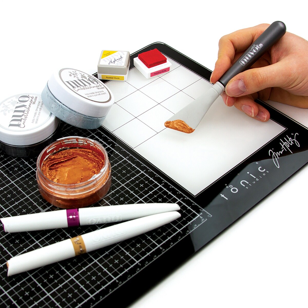Tim Holtz 15.75" x 10.25" Travel Glass Media Mat, Right Handed - 2633eUS