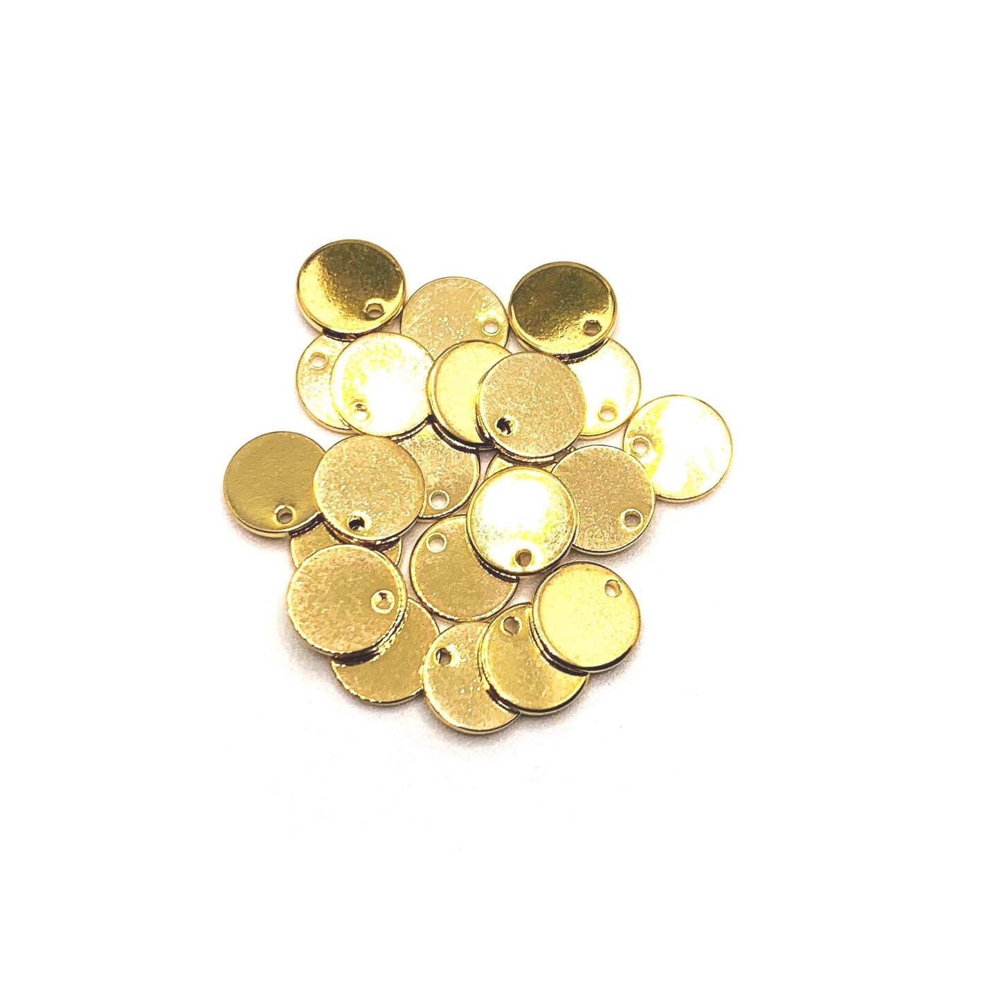 20, 50 or 100 Pieces: 8 mm, 18k Gold Plated Stamping Tag Blanks