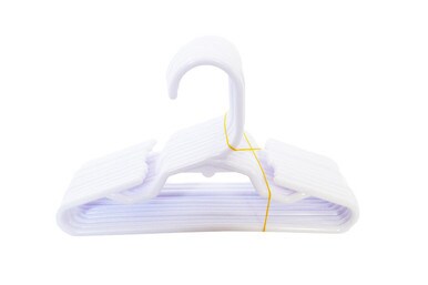 Organize Your 18 Inch Doll Clothes with this 6 Piece Set of White Hangers