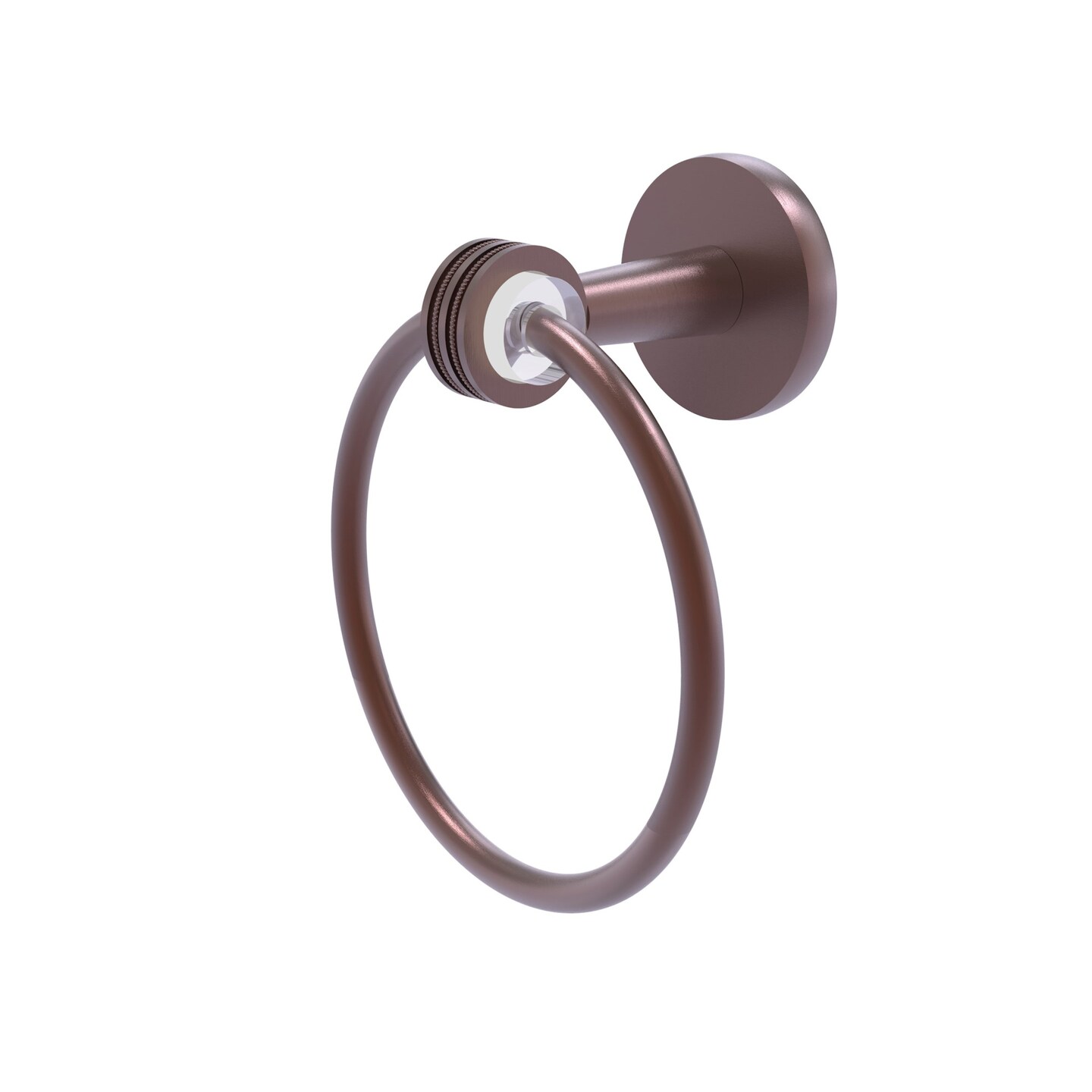 Clearview Collection Towel Ring With Dotted Accents - Antique Copper