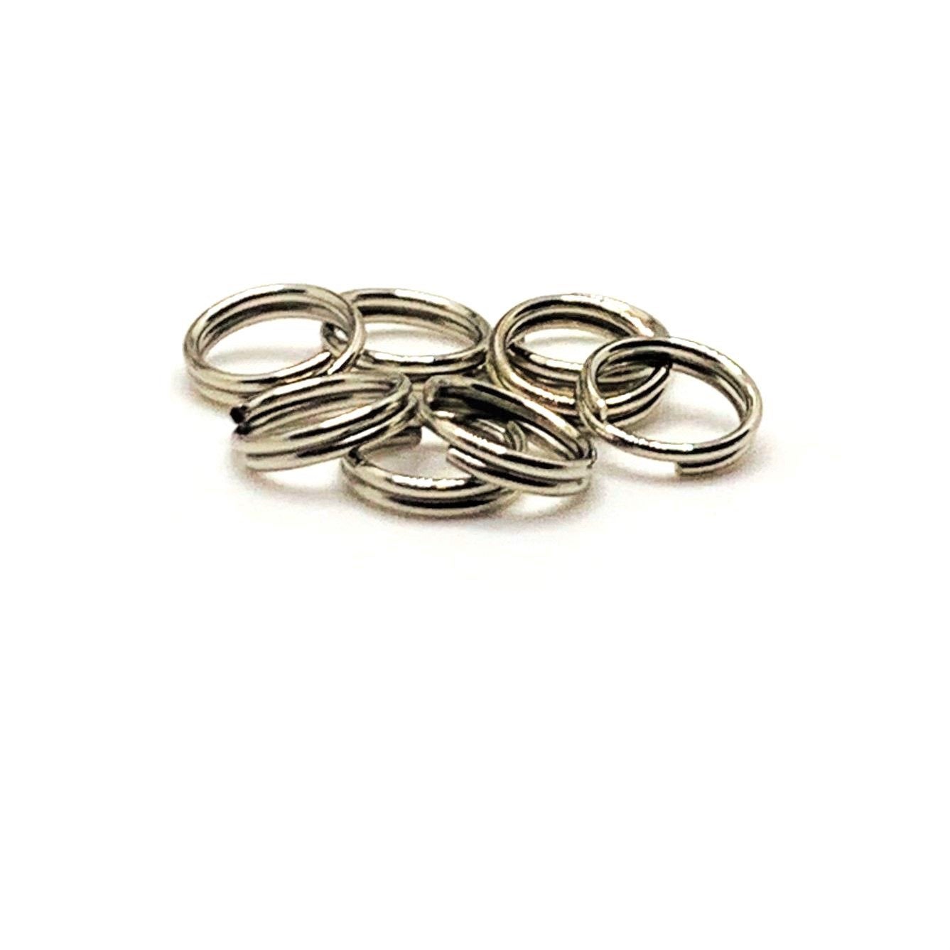 100, 500 or 1,000 Pieces: 6 mm Rhodium Silver Split Double Jump Rings
