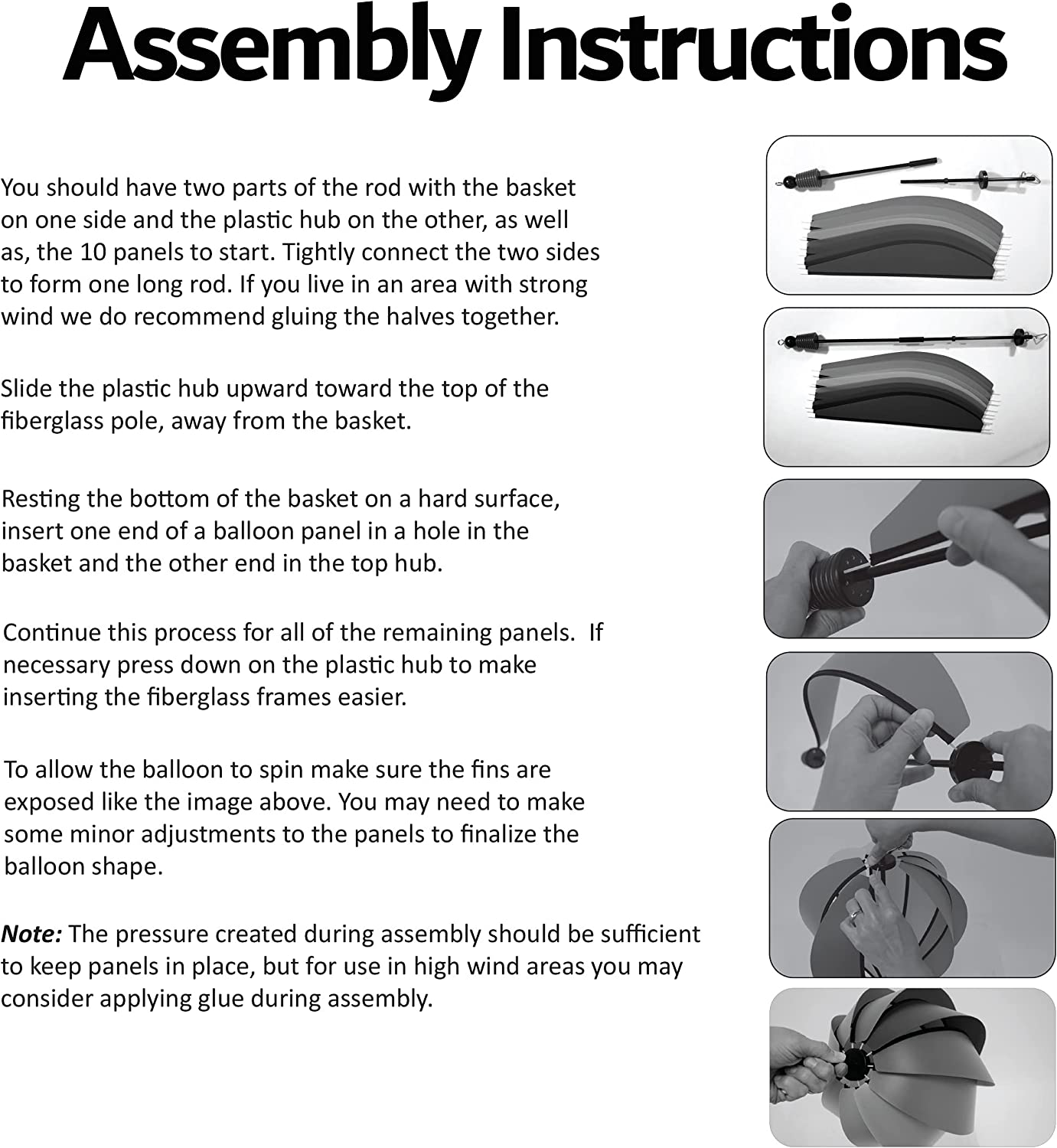 In the Breeze 0978 - Iridescent 6 Panel Hot Air Balloon - Outdoor Hanging Decoration