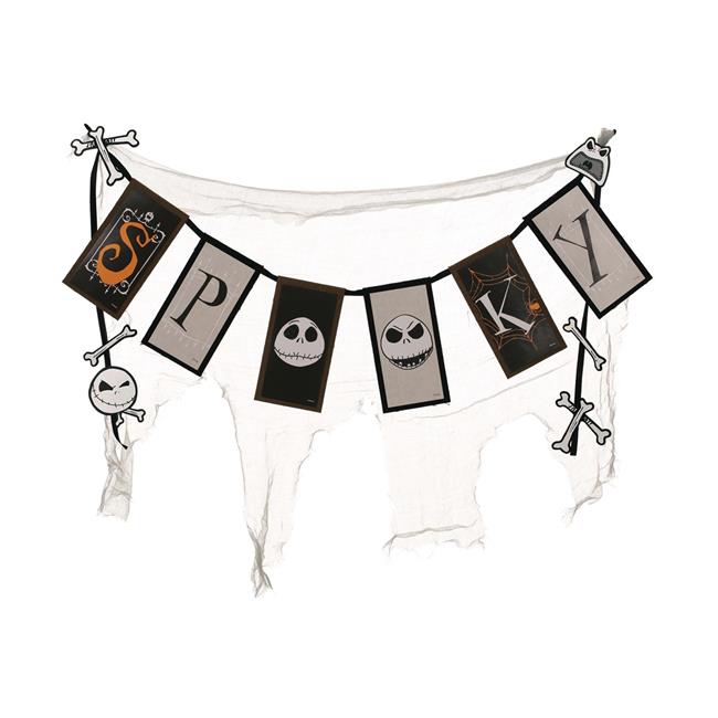 BuySeasons 248359 36 in. The Nightmare Before Christmas Spooky Cheesecloth Banner - Multicolor