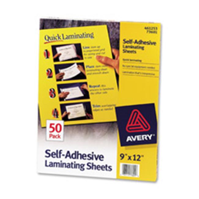 Avery Consumer Products Self-Adhesive Lamination Sheets- 9in.x12in.- Clear