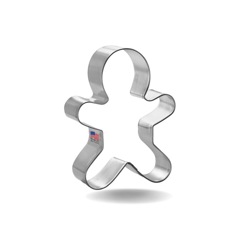 Gingerbread Man Cookie Cutter 3.5 in, CookieCutter.com, Tin Plated Steel, Handmade in the USA