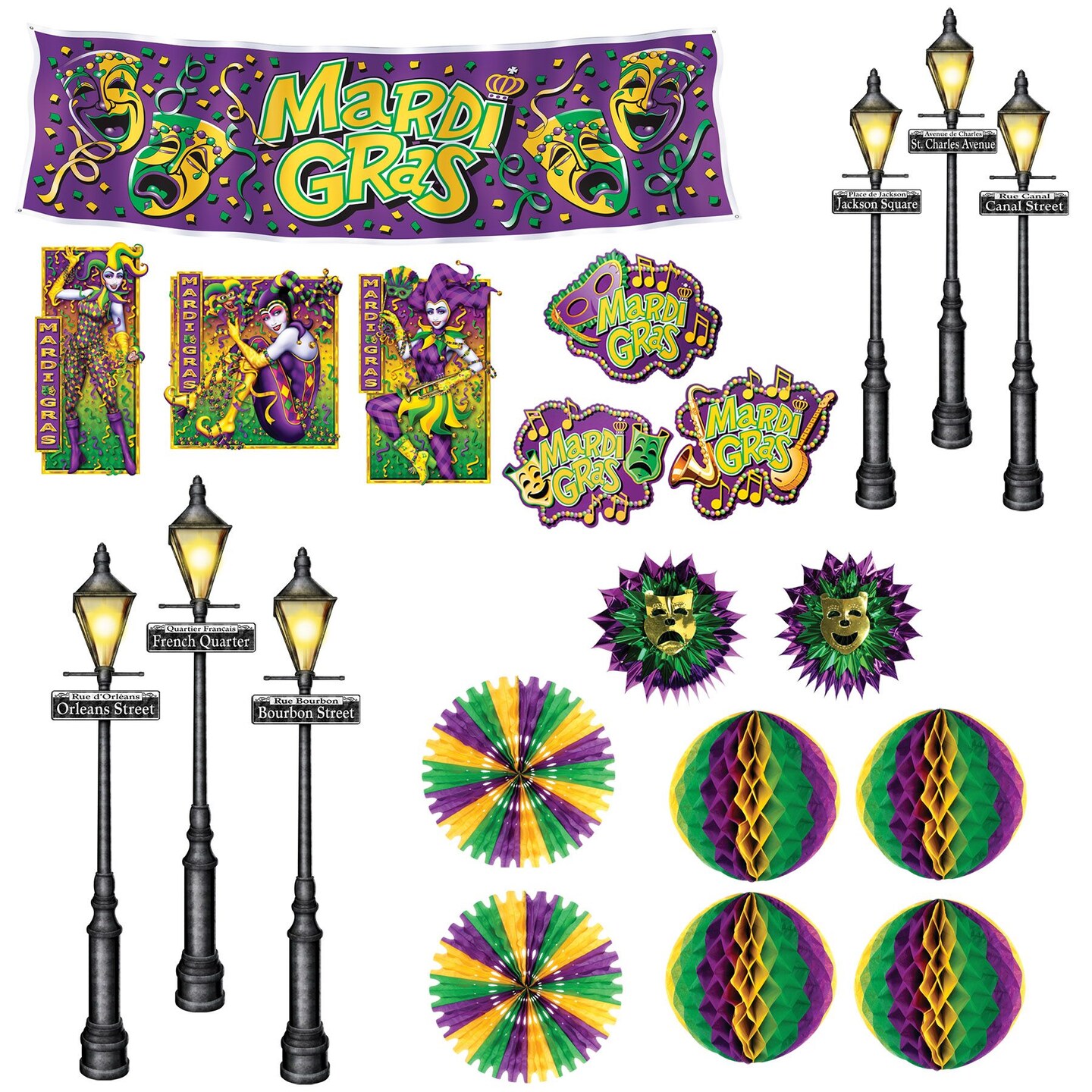 Mardi Gras Decor & Street Light Props (Pack of 12) Michaels