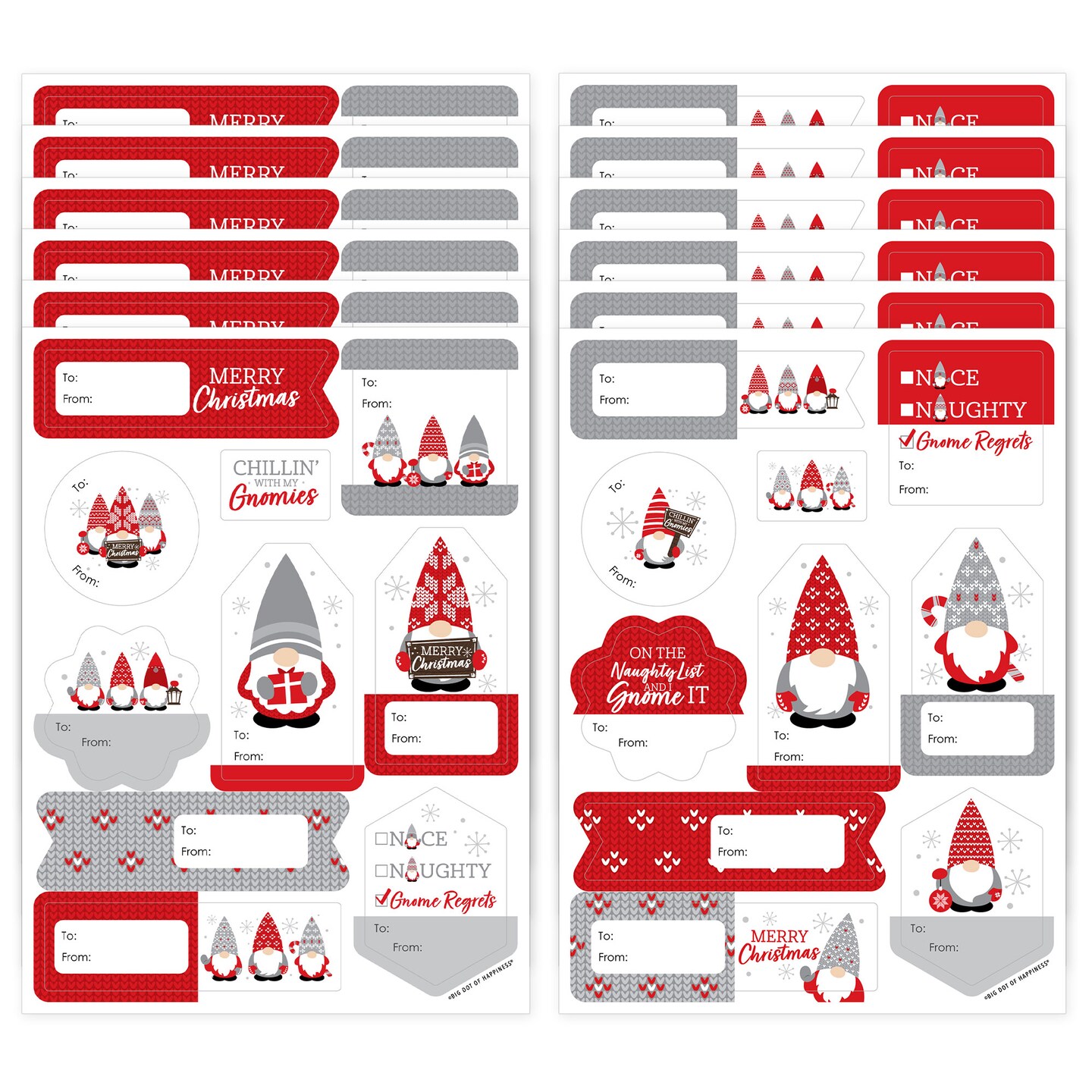 Holiday Gift Tags Sticker Sheet