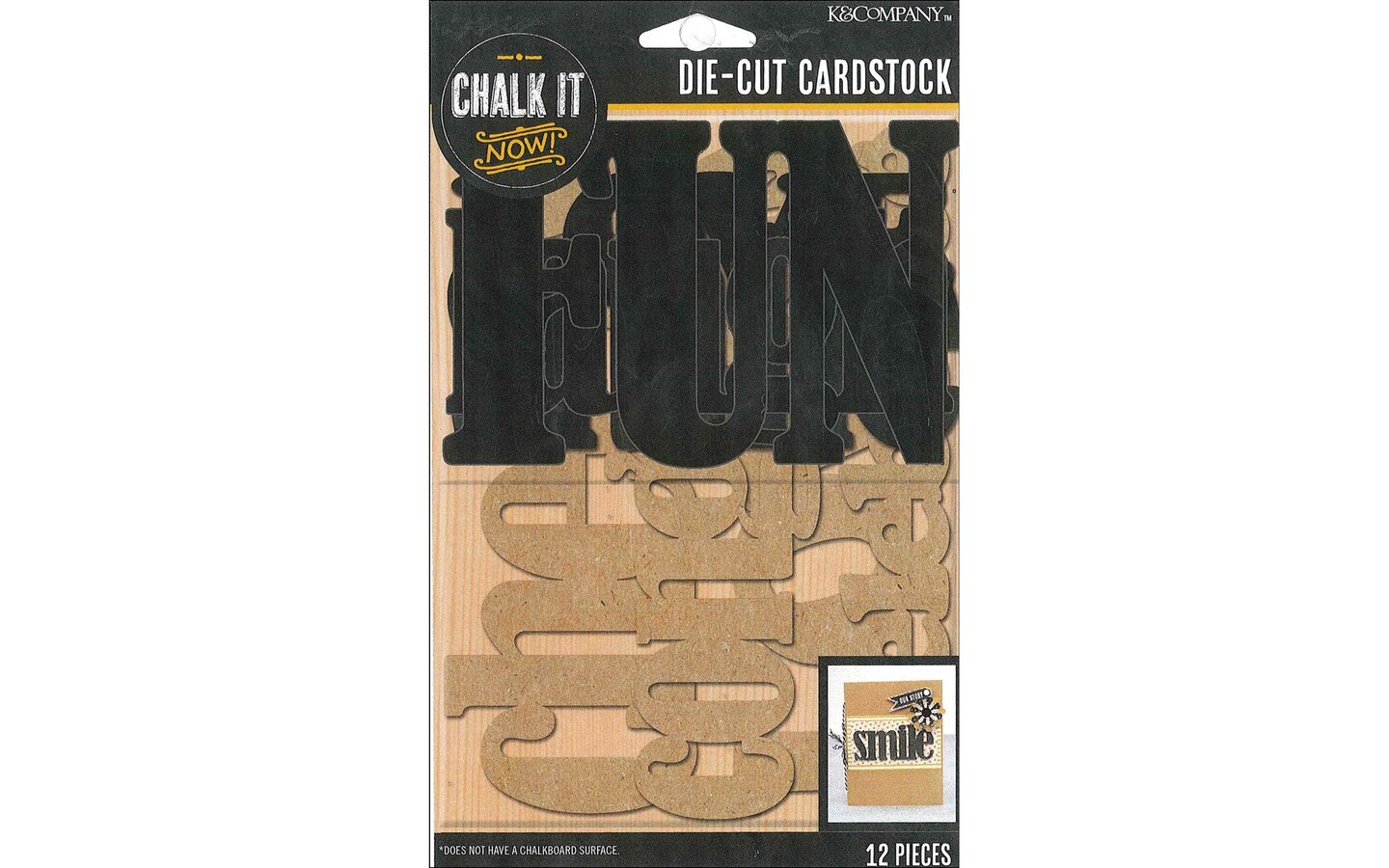 K&#x26;Co Chalk It Now Words Large Black