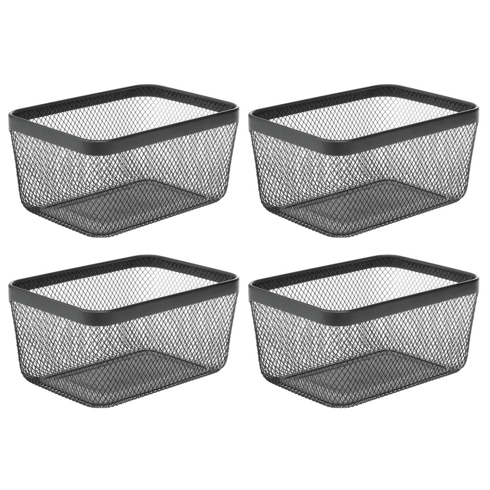 mDesign Metal Wire Food Organizer Storage Bin, 4 Pack