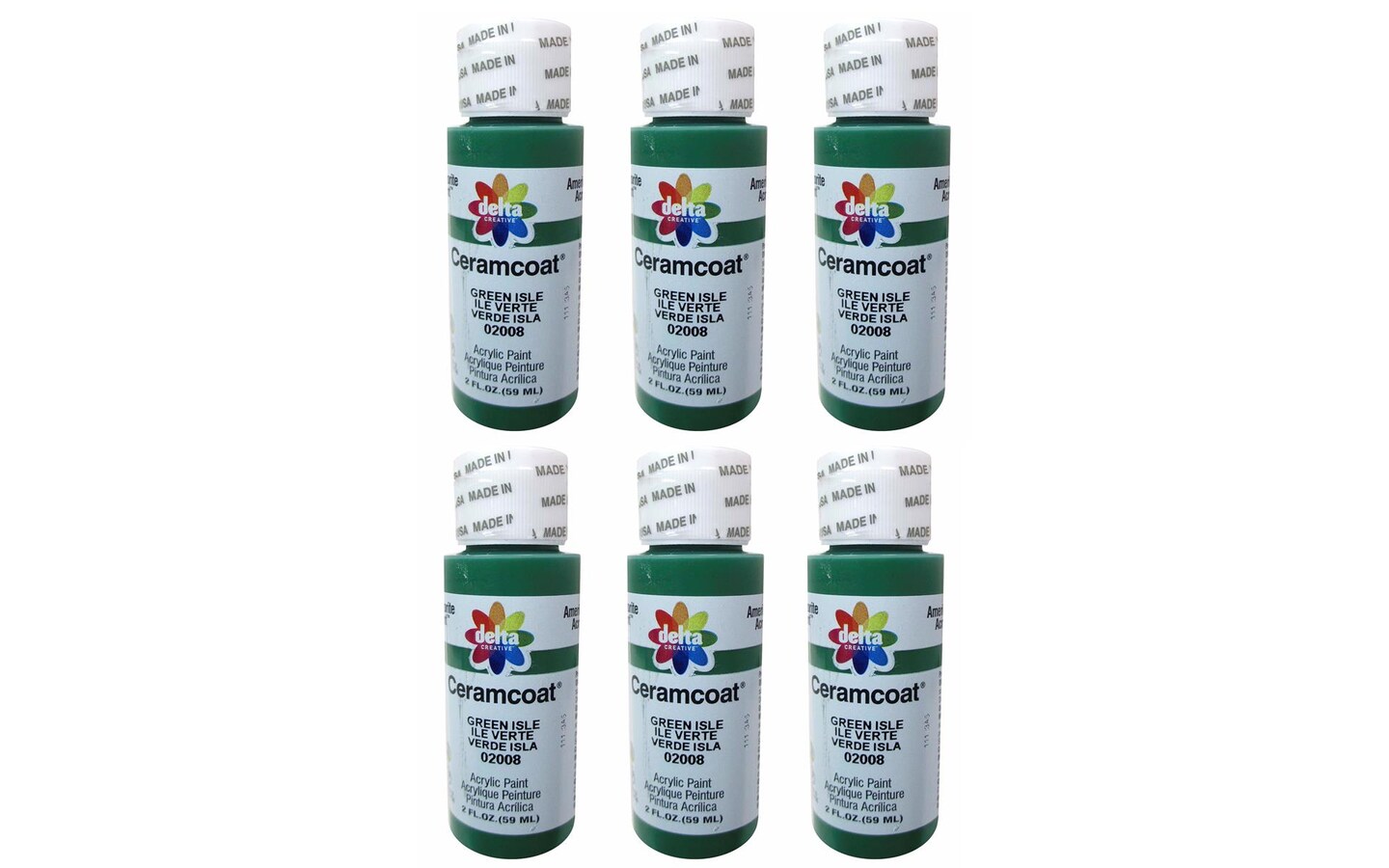 Delta Ceramcoat Acrylic 2oz Green Isle 6pc