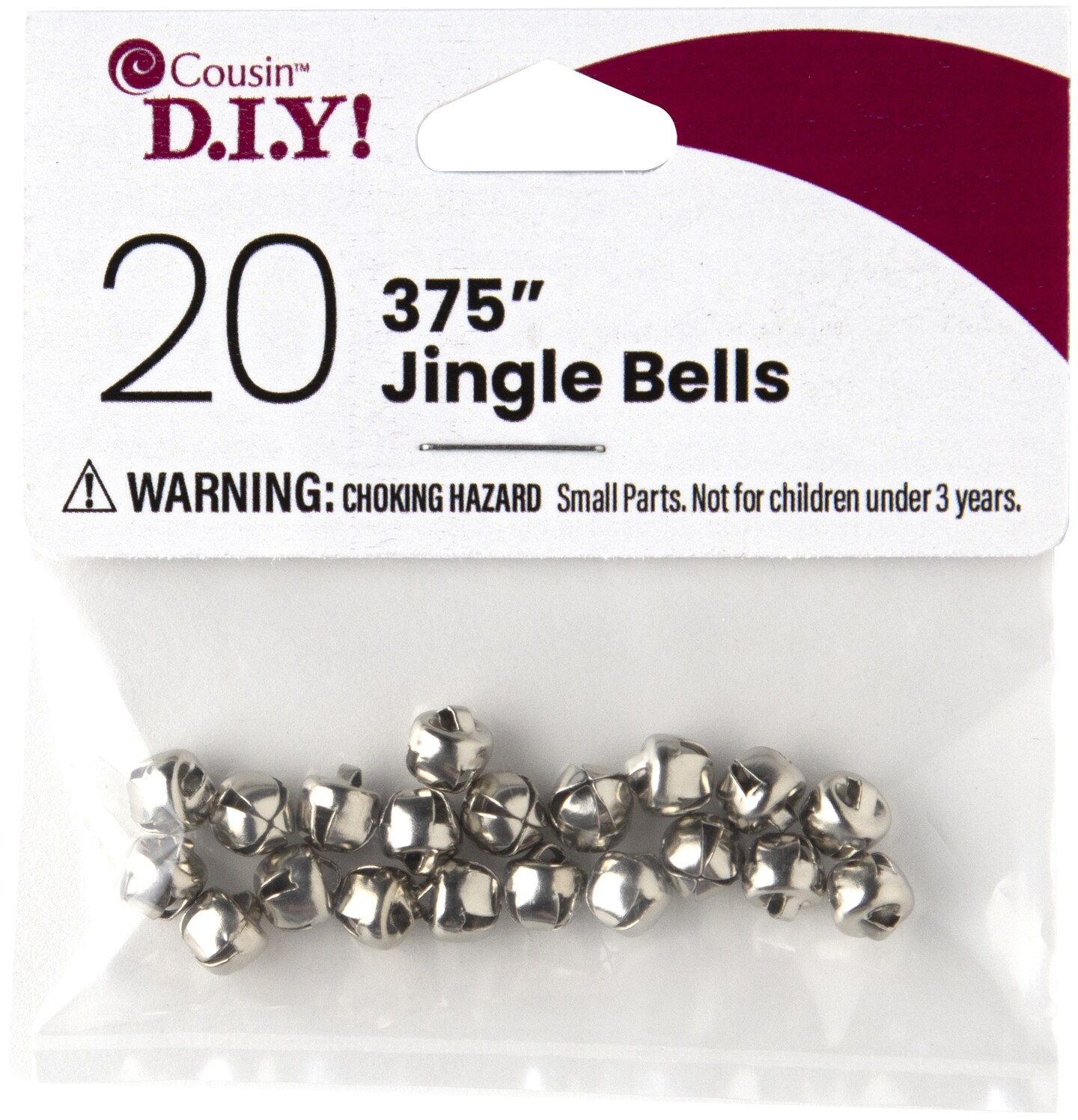 CousinDIY Jingle Bells .25&#x22; 20/Pkg-Silver