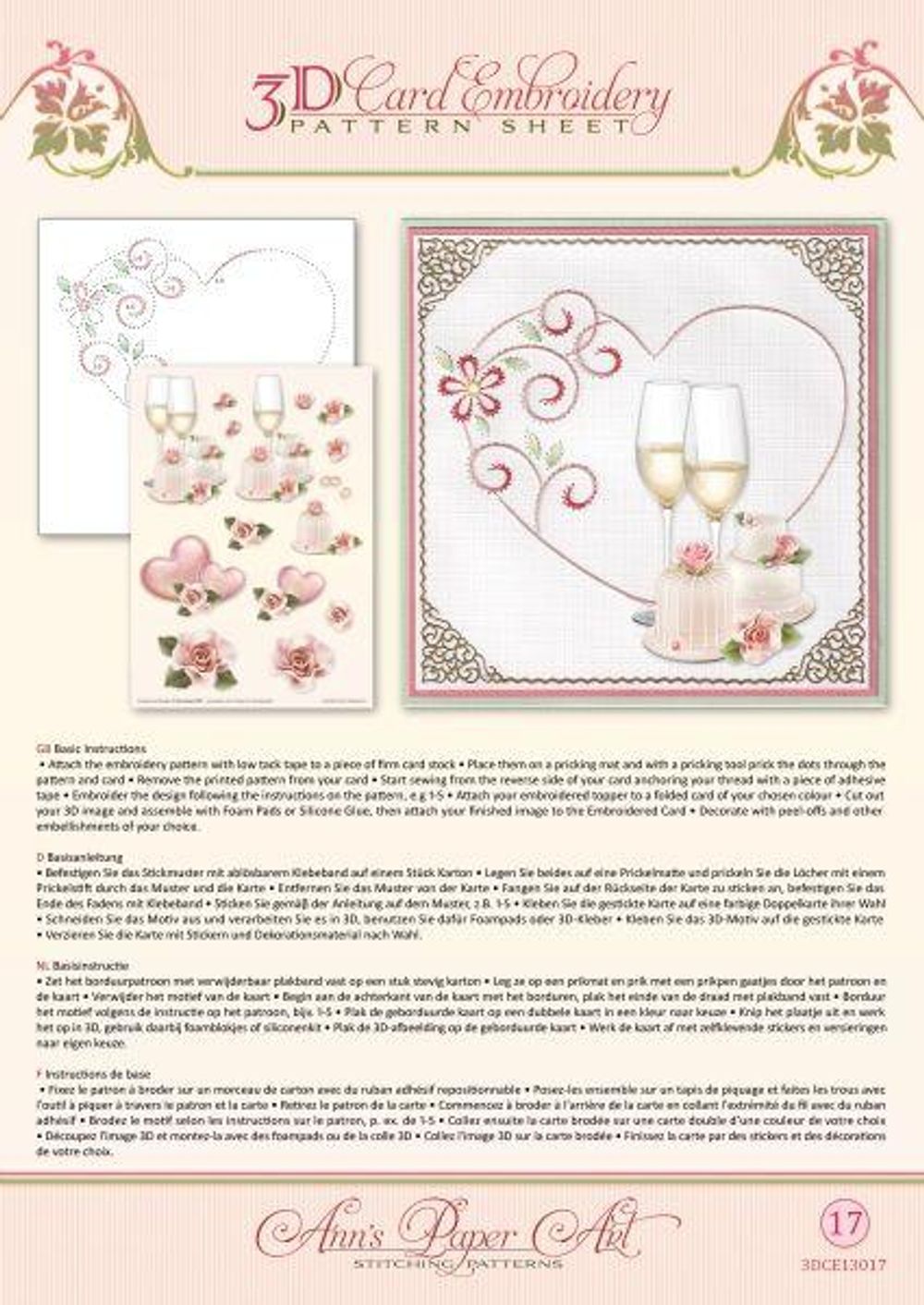 Ann&#x27;s Paper Art Ann Paper Embroidery Pattern - Heart